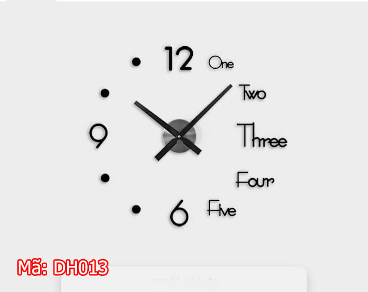 đồng hồ dán tường DH013 màu đen
