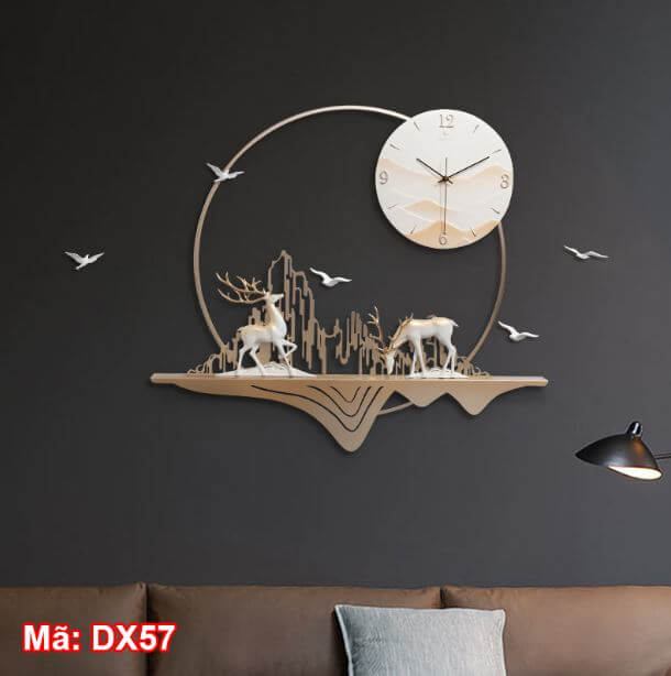 Đồng hồ treo tường phong cảnh cao cấp bằng gốm DX57 - Tuấn Store