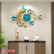 Đồng hồ con công treo tường đẹp hiện đại mã CC38