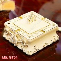 Gạt tàn có nắp đậy bằng gốm sứ GT04