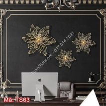 Tranh sắt nghệ thuật 3 bông hoa siêu đẹp TS63