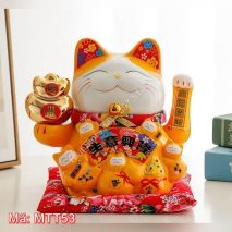 Mèo thần tài vẫy tay tiền tài dư giả màu vàng MTT53