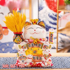 Mèo thần tay vẫy tay cầm bông lúa 29cm MTT107 (2 kích thước)