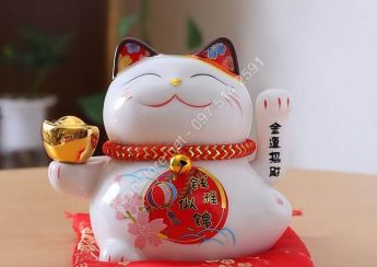 Mèo thần tài vẫy tay may mắn tài lộc 14cm MTT111