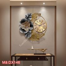 Đồng hồ trang trí treo tường hoa lá DX146