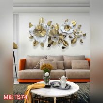 Tranh sắt treo tường bông hoa vàng may mắn TS74