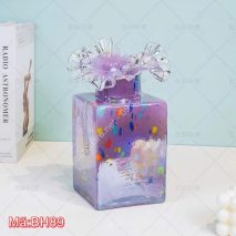 Bình hoa thủy tinh trang trí màu tím BH89
