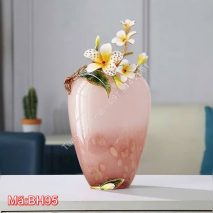Bình hoa thủy tinh cao cấp gắn đồng BH95