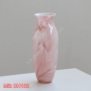 Bình hoa hồng vân ngọc cao 37cm BH102
