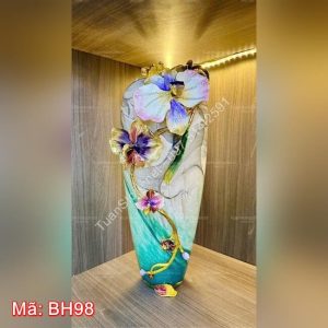 Bình hoa lan tím nghệ thuật BH98
