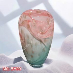 Bình hoa decor ngọc hồng vân mây BH99