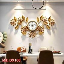 Đồng hồ treo tường hoa lá hoàng kim DX166