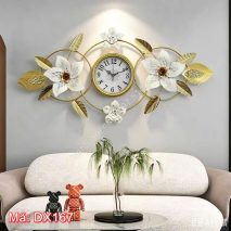 Đồng hồ treo tường trang trí hoa ngọc kim DX167